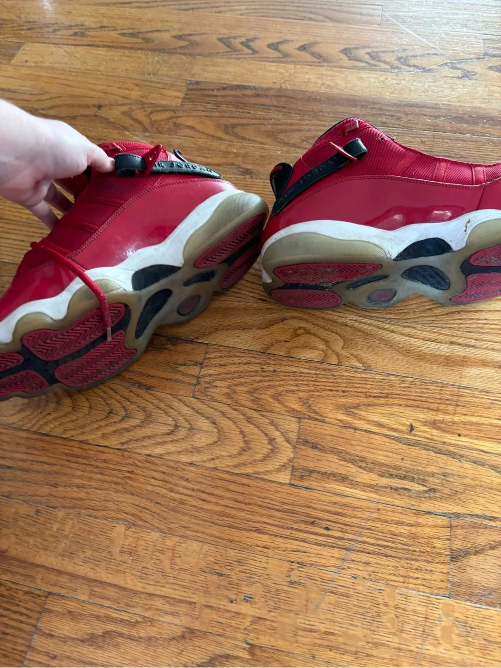 Jordan Air Jordan 6 Rings Men's Mid Top Lace-Up Basketball Sneakers Red size 11